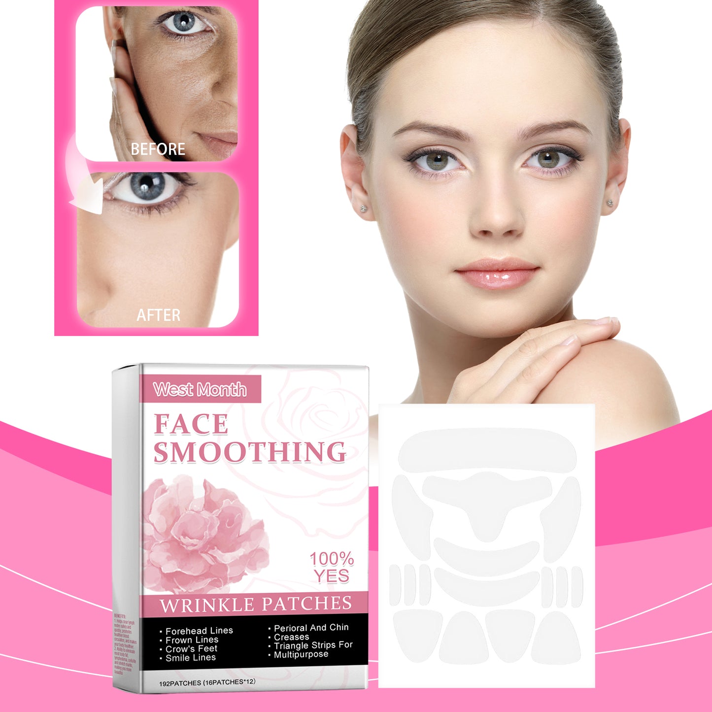West&Month Facial Care Patch, Firming And Lifting Facial Skin Deep Nourishing Care Face Lift Patch