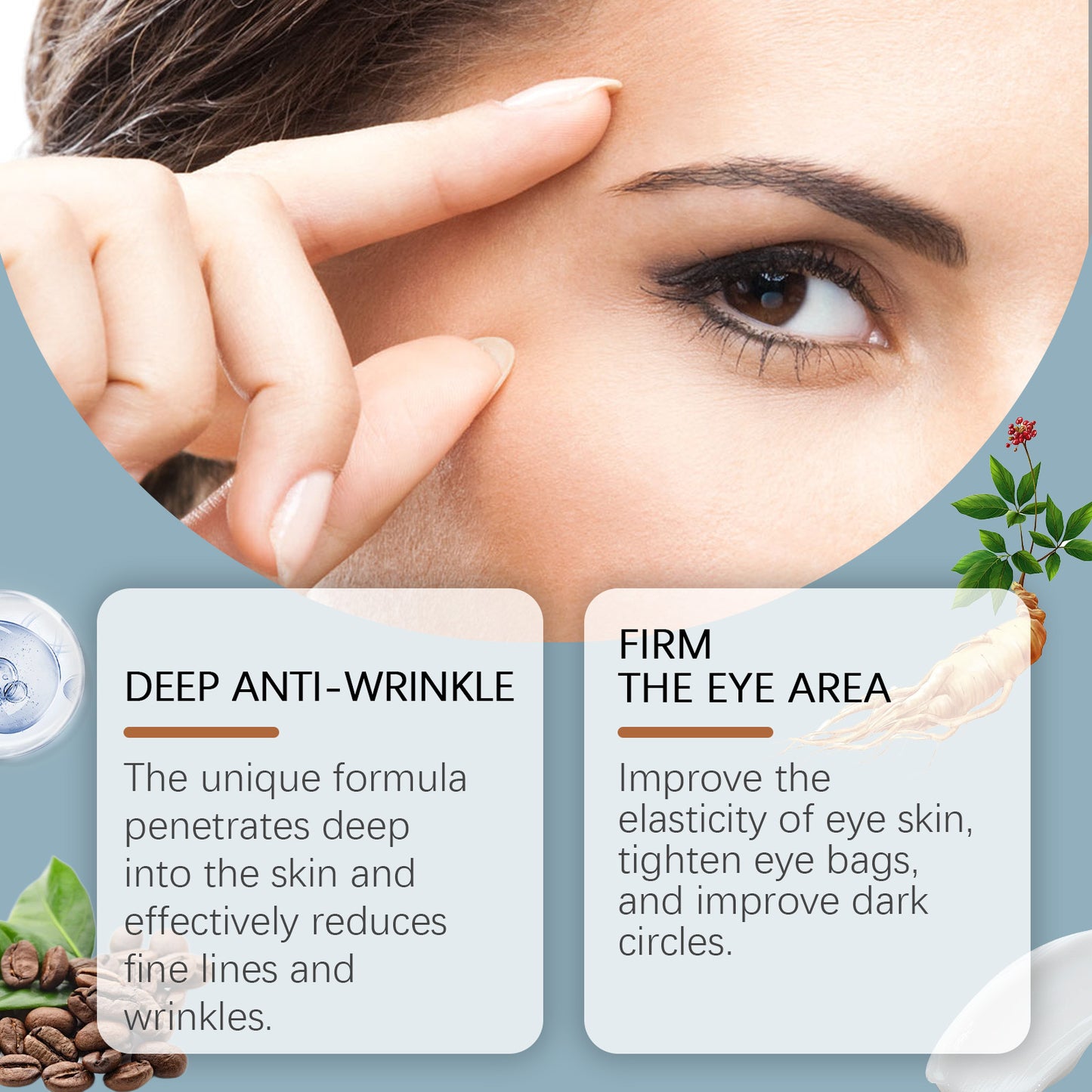 Crema Hidratante para Ojos West & Month: Hidrata la piel, reduce líneas y aporta luminosidad. Crema de masaje para el cuidado del contorno de ojos.(Mirada Radiante)