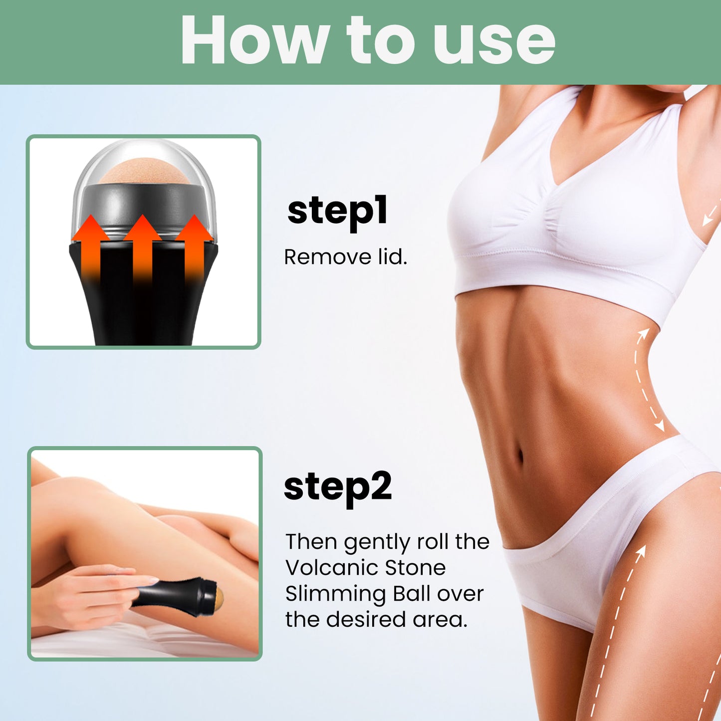 Bola Moldeadora de Cuerpo de Piedra Volcánica EELHOE: Masajea el cuerpo para levantar los músculos y reafirmar el abdomen. Bola de belleza reductora.(Rosate)