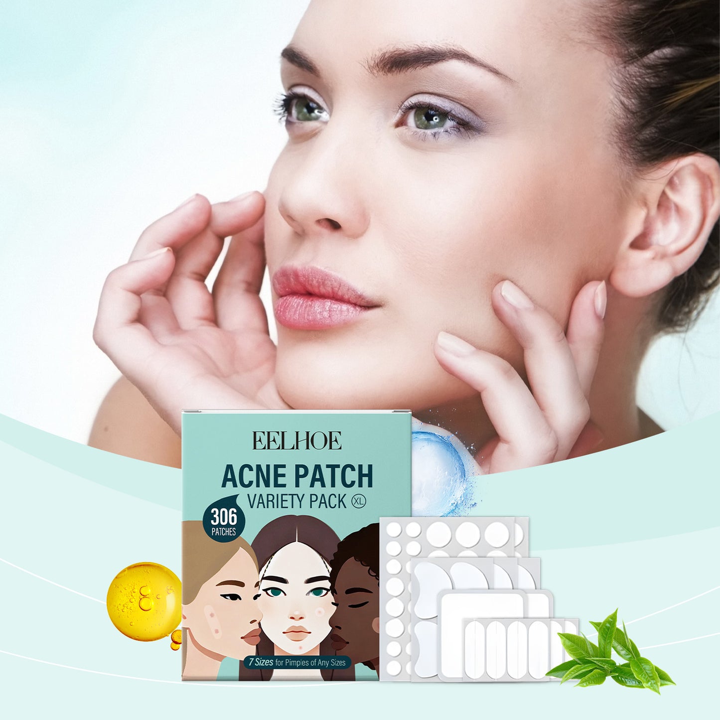 EELHOE Acne Patch Skin Care Set, Facial Daily Gentle Cleansing Care Soothing Nourishing Skin Care Patch