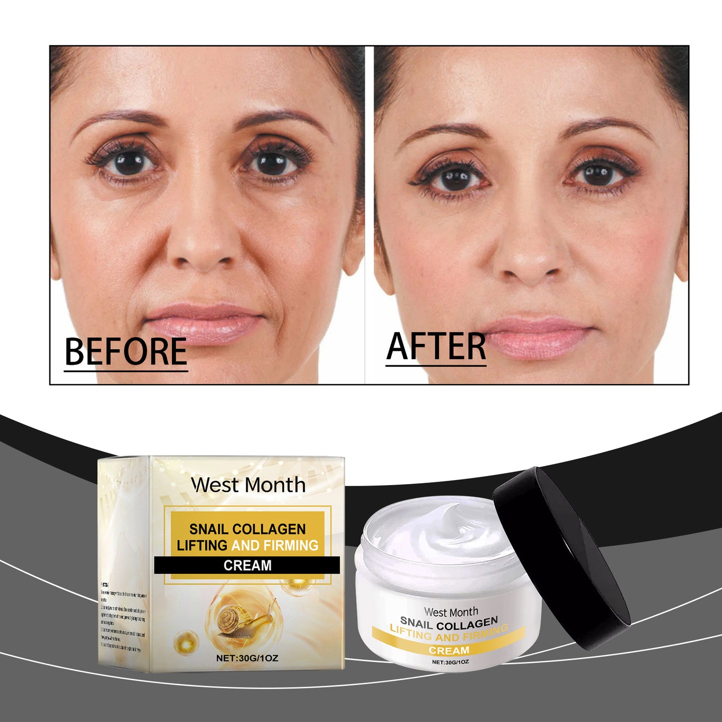 West Month Snail Collagen Lifting Cream, Highly Hydrating And Repairing Skin Skin Care Cream