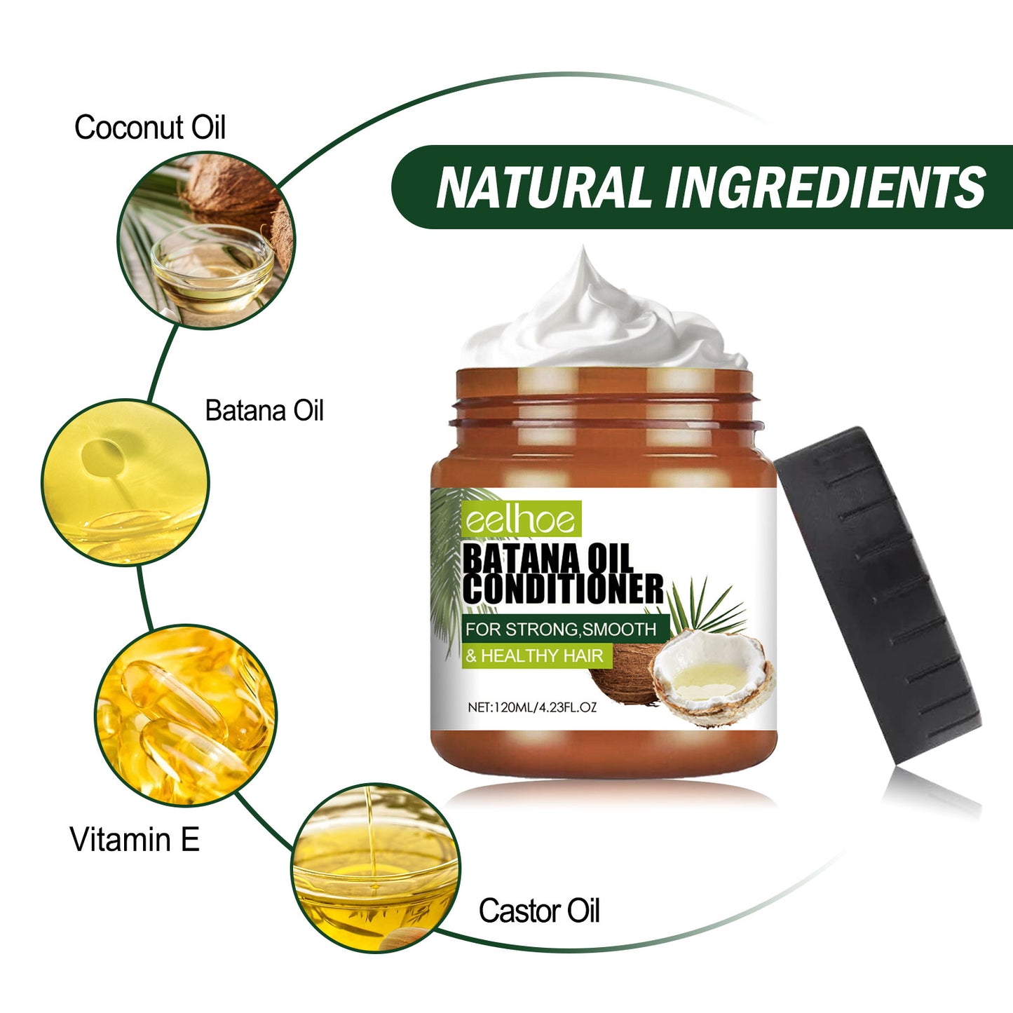 Acondicionador de Aceite de Batana Eelhoe: Repara el cabello dañado, hidrata y suaviza el cabello.(Suavidad Irresistible)