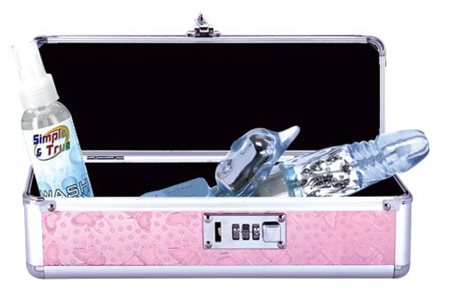 Guarda Tus Travesuras (Caja para vibradores pequeña con cerradura, color rosa)