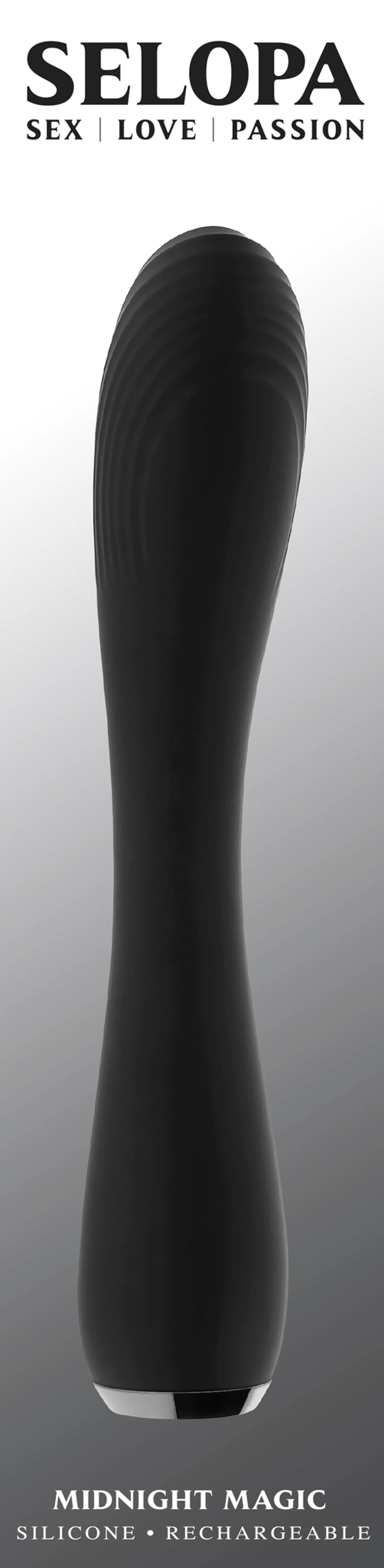 Varita Encantada (Vibrador estilo wand de silicona recargable SELOPA MIDNIGHT MAGIC)
