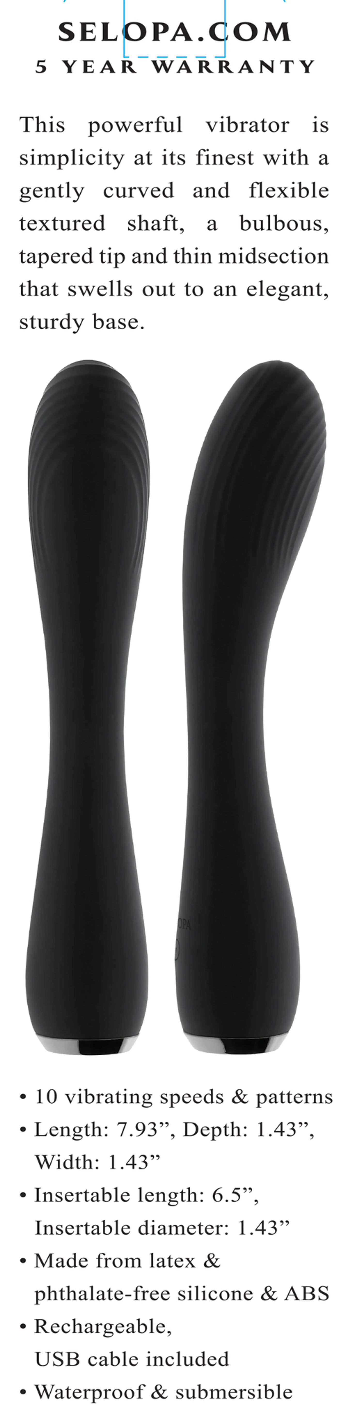 Varita Encantada (Vibrador estilo wand de silicona recargable SELOPA MIDNIGHT MAGIC)