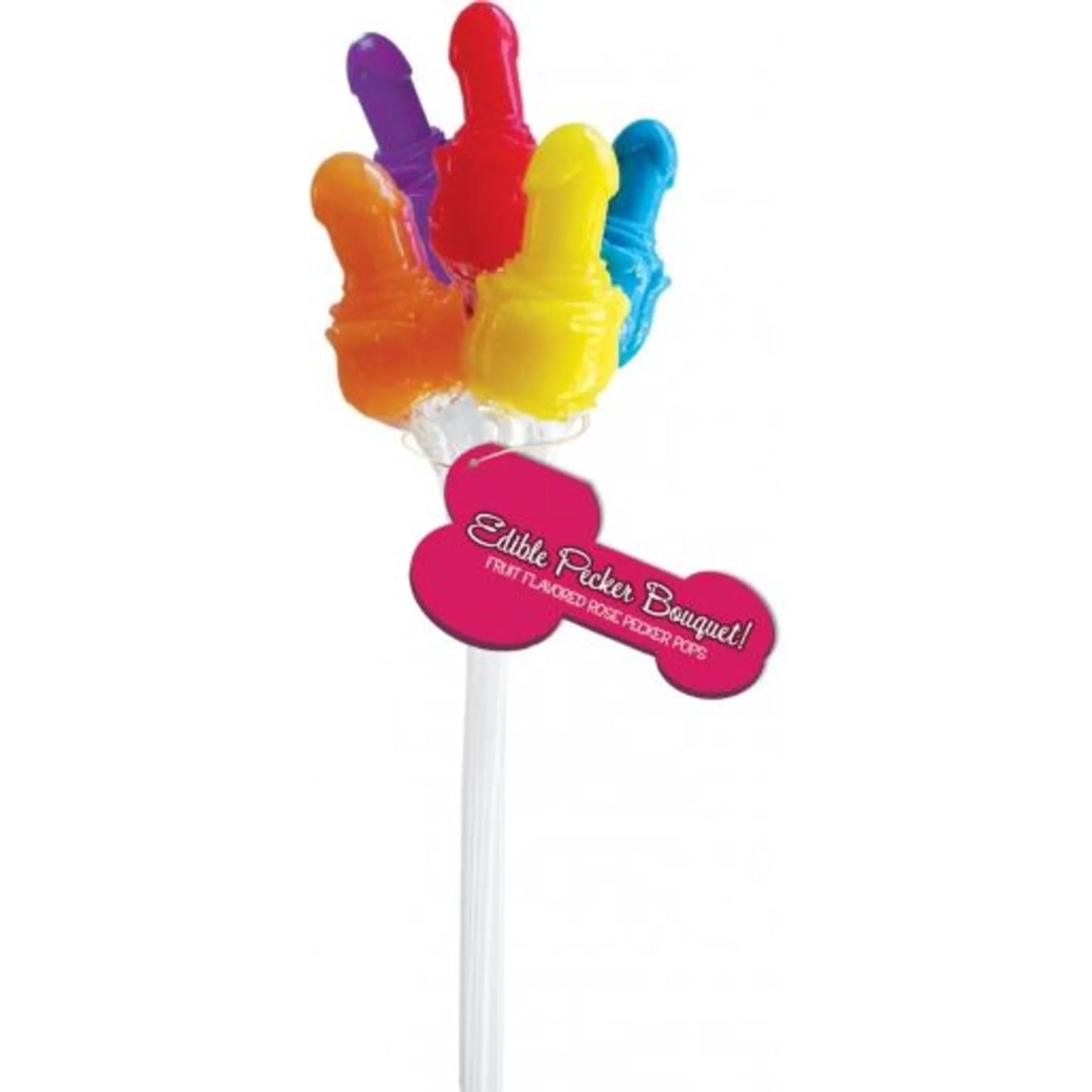 Dame lengua(Ramo de Caramelos Comestibles con Forma de Pene – 72 piezas, exhibidor en cubeta – Hott Products Unlimited)
