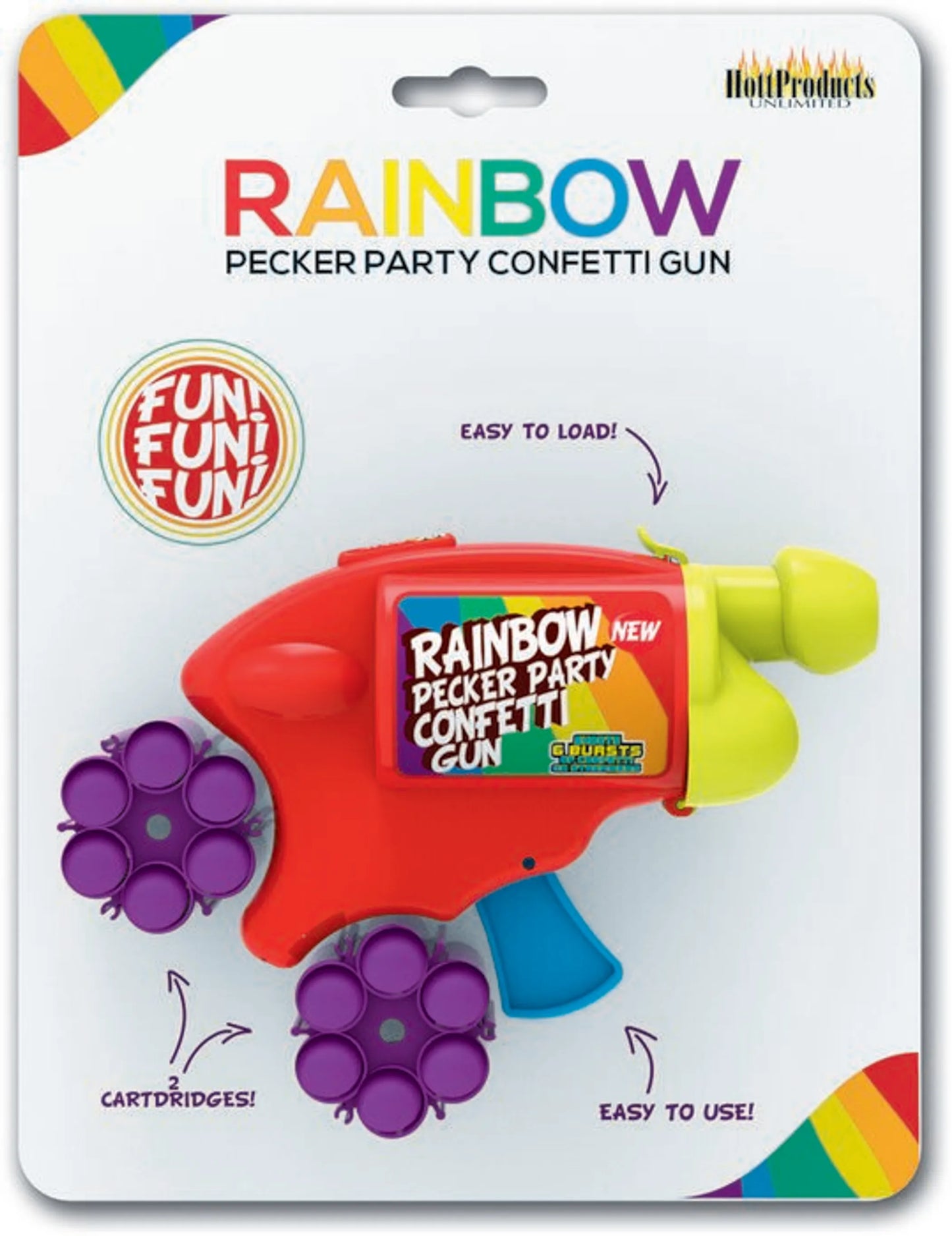 El Confetazo (Pistola de confeti con penes de colores del arcoíris)