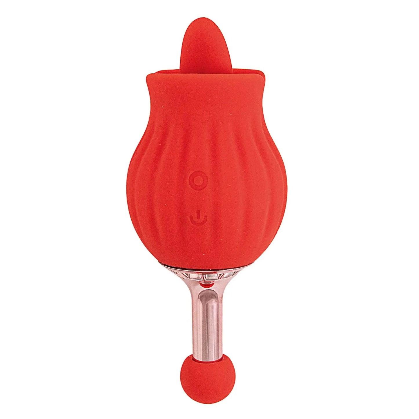 Dame tu jugo de princesa (Clit-Tastic Rose Bud Masajeador Dual Rojo)