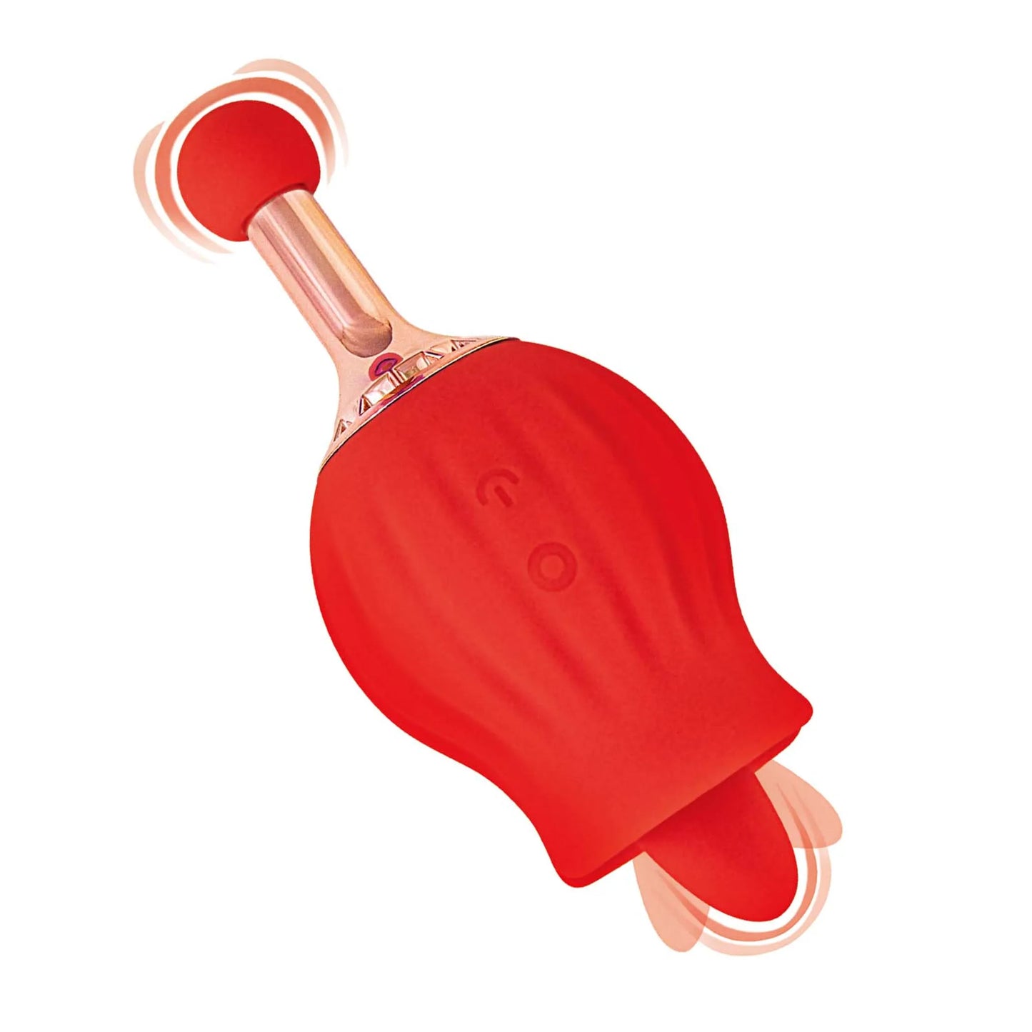 Dame tu jugo de princesa (Clit-Tastic Rose Bud Masajeador Dual Rojo)