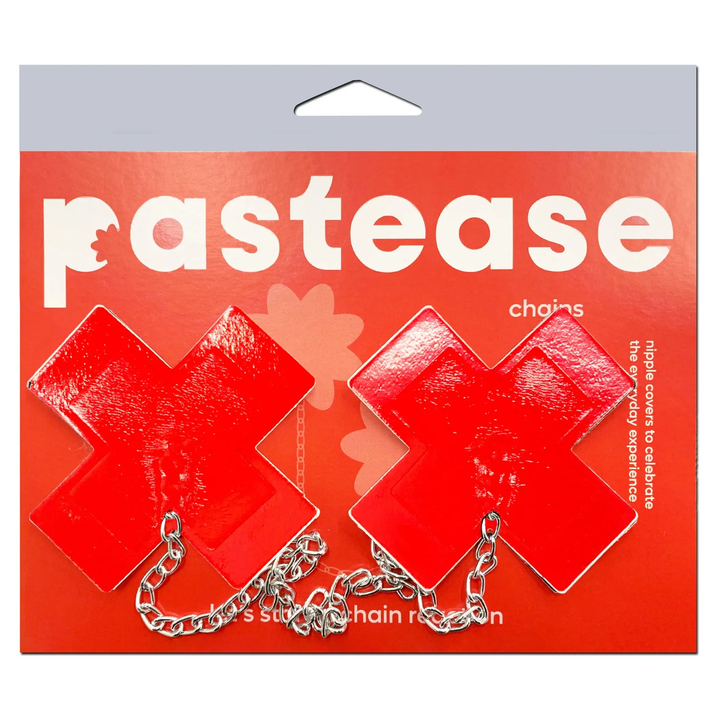Rojo Tentación (Pastease Faux Latex Rojo Talla Plus X con Cadena Plateada Gruesa)