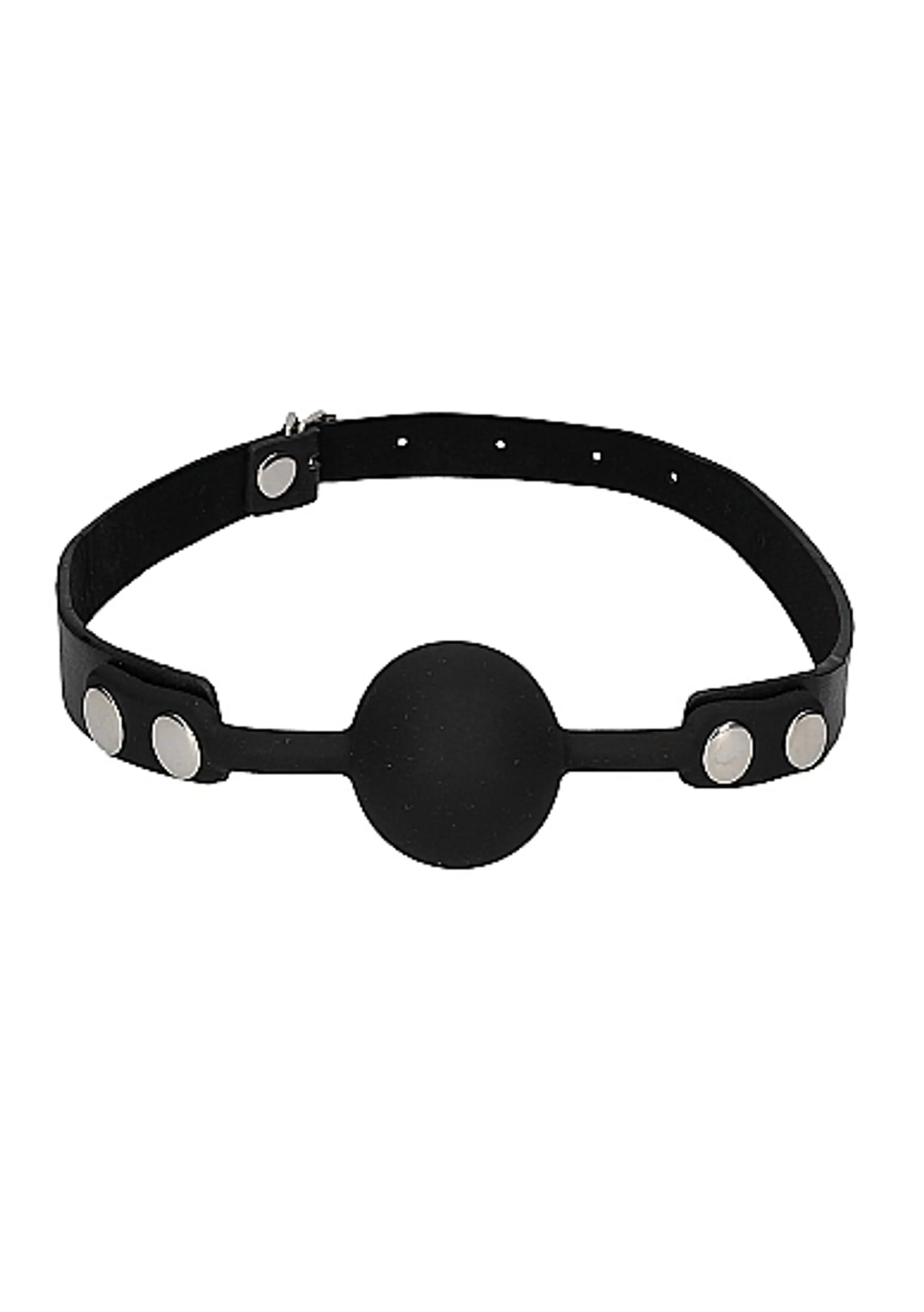 Boca Prohibida (Boca de Silicona B&N con Correas de Cuero Ajustables)