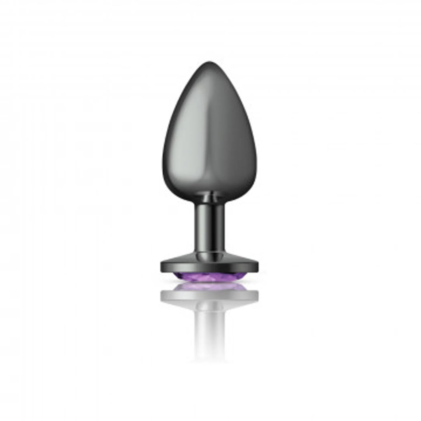 CHEEKY CHARMS ROUND PURPLE LARGE GUNMETAL BUTT PLUG
