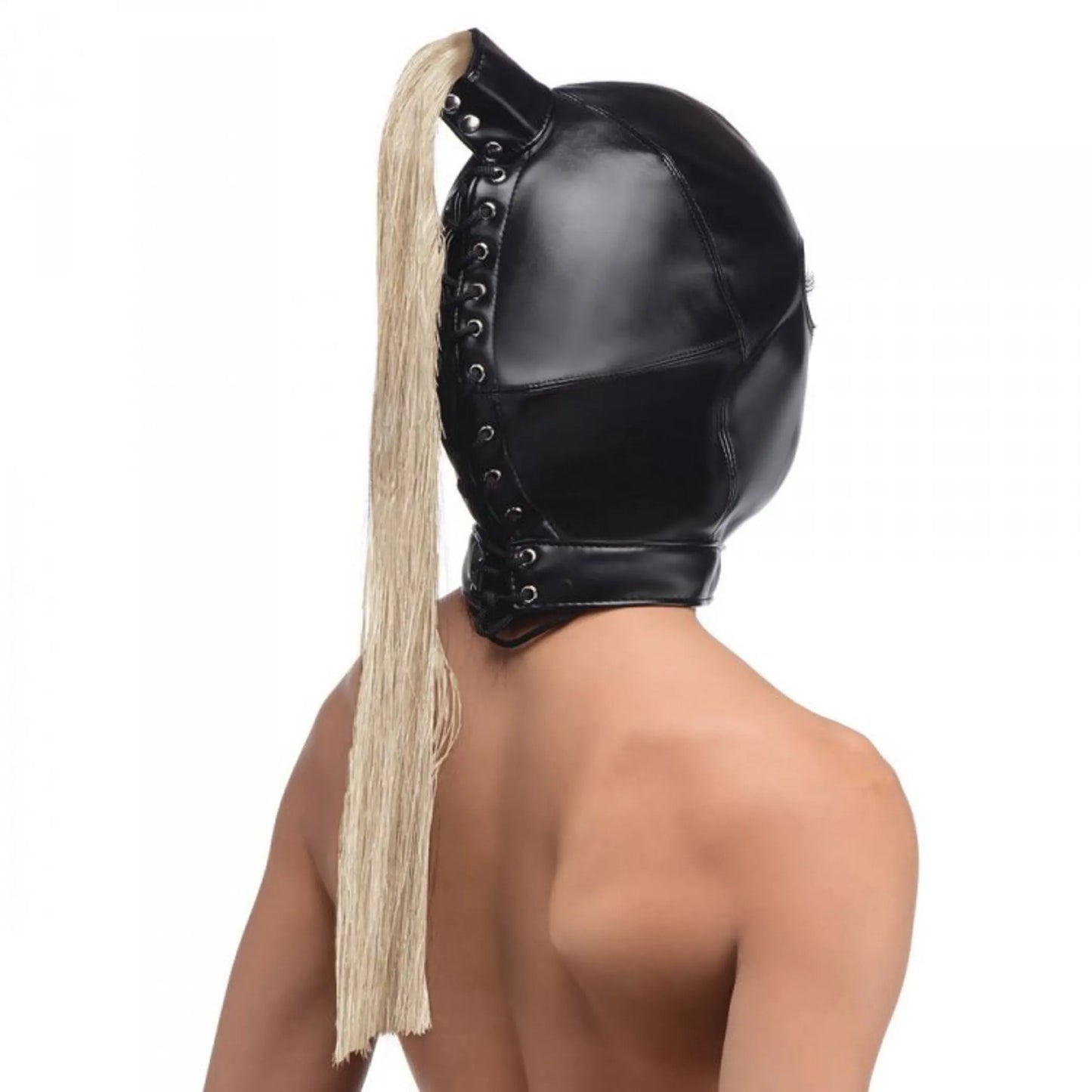 ¿Y dónde están las rubias? (STRICT Capucha de Bondage con Coleta Rubia)