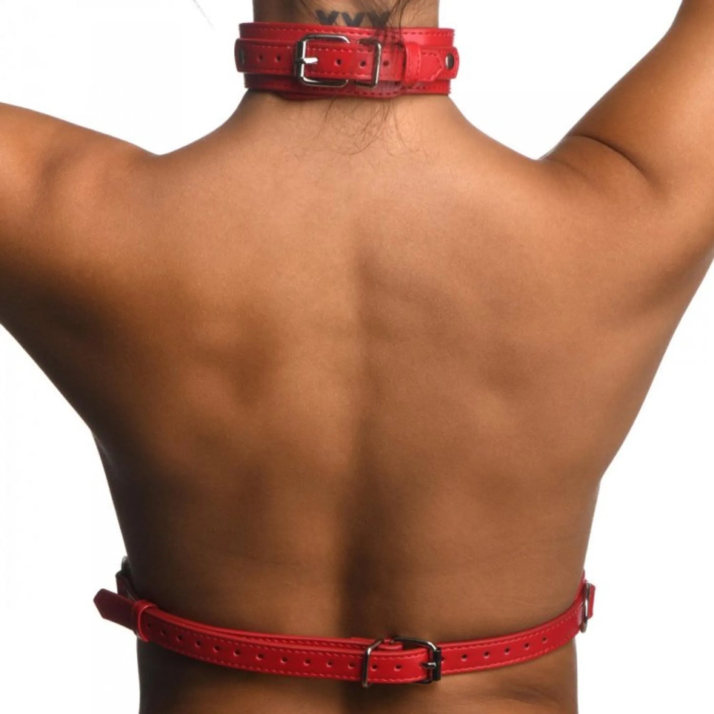 Pechonalidad Cautiva (Arnés de pecho femenino Strict, talla M/L – Rojo)