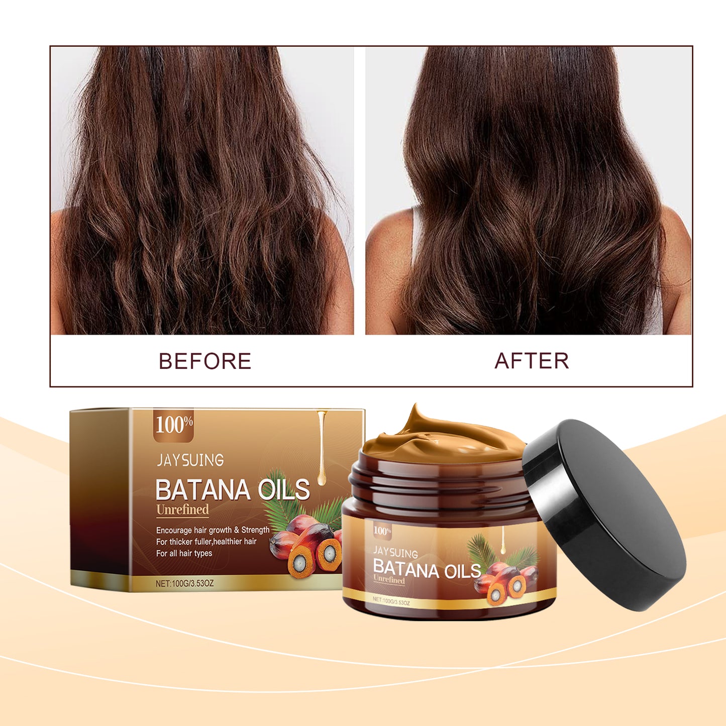 Jaysuing Batana Soft Shine Hair Care Oil, Soft And Moisturizing Hair Care Oil