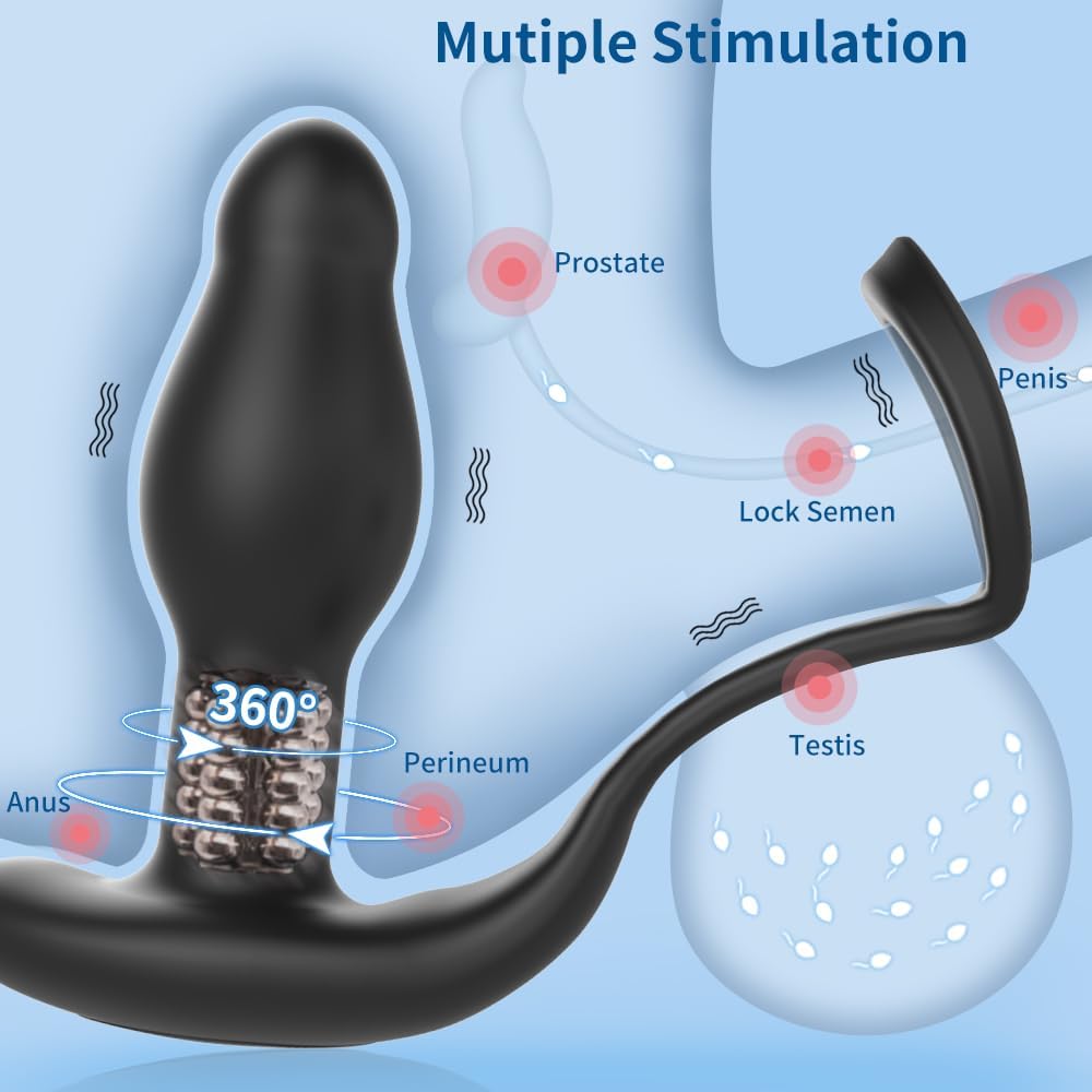 El Mulatico Travieso (LEVETT Juguetes sexuales para adultos Vibrador anal, masajeador de próstata con control remoto, doble anillo peneano, plug anal portátil, vibrador butt plug.)