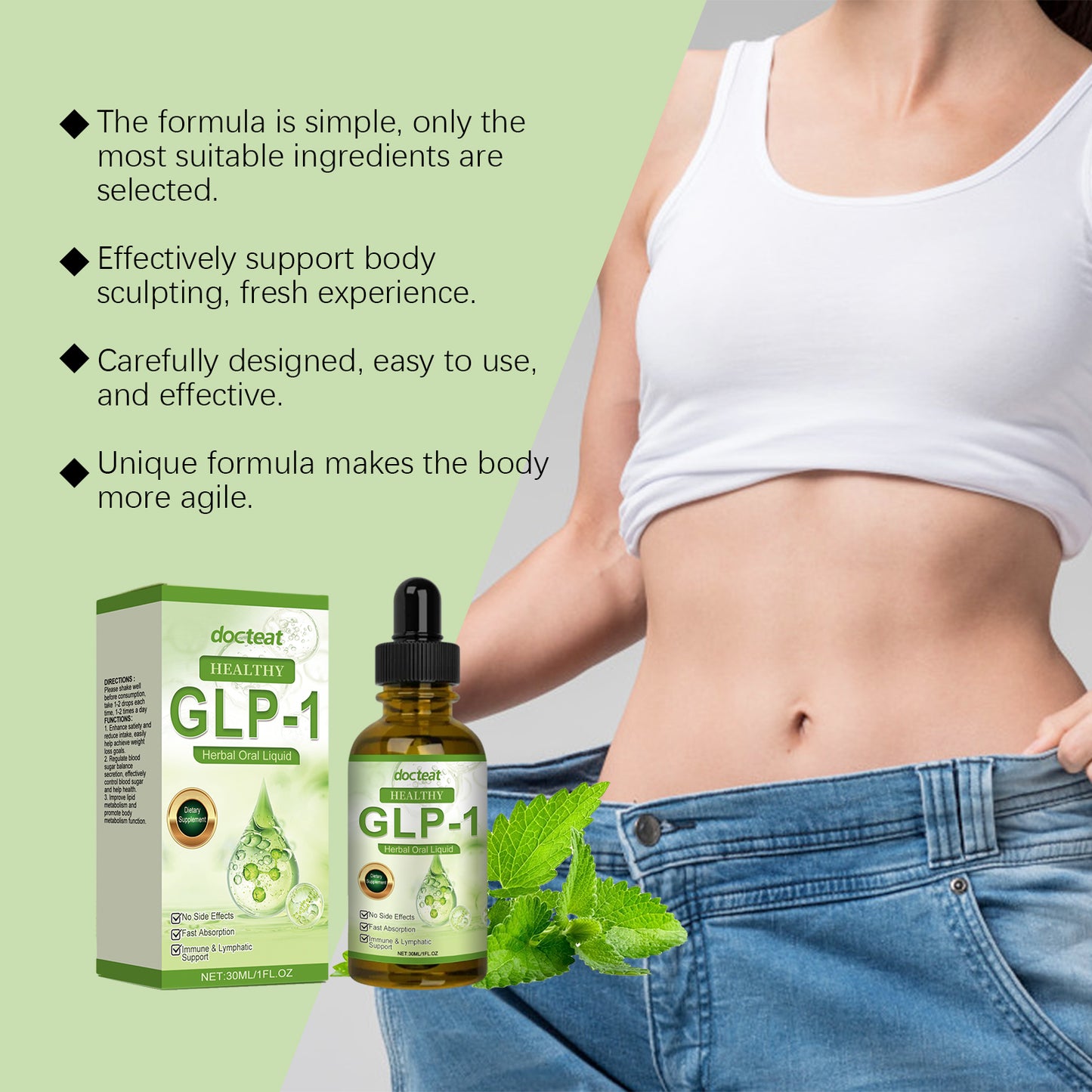 Docteat Herbal Body Care Drops, Manage Body Shape Gently Pamper Your Body With Dietary Supplements