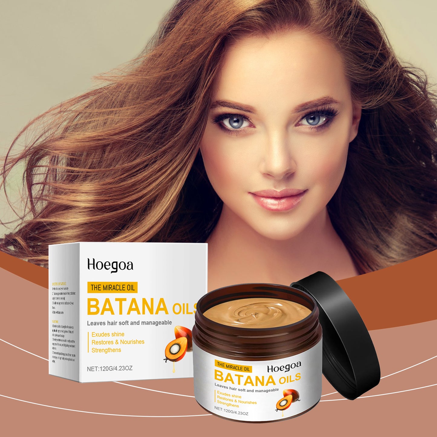 Hoegoa Batana Oil Moisturizing Hair Mask, Hair Moisturizing Hair Mask Care, Dryness Improved, Frizz Improved, Smooth And Light