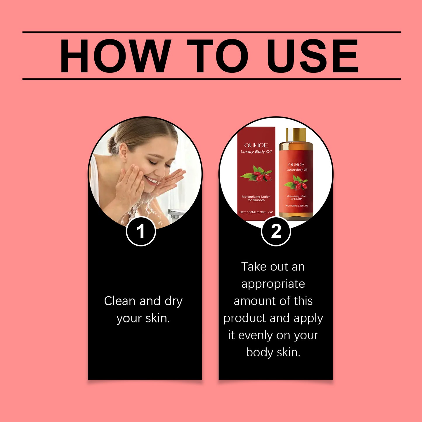 OUHOE Aceite Corporal Hidratante, Nutre Diariamente y Mejora la Elasticidad de la Piel, Reafirmante, Hidratante y Humectante Aceite Esencial para el Cuidado Corporal (Luz de Piel)