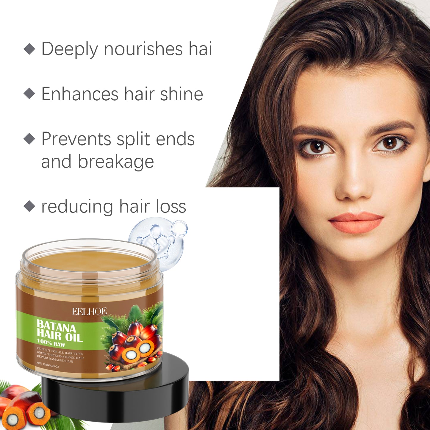 Aceite Capilar Batana EELHOE: Nutre e hidrata el cabello, dejándolo suave y brillante.(Brillo de Deseo)