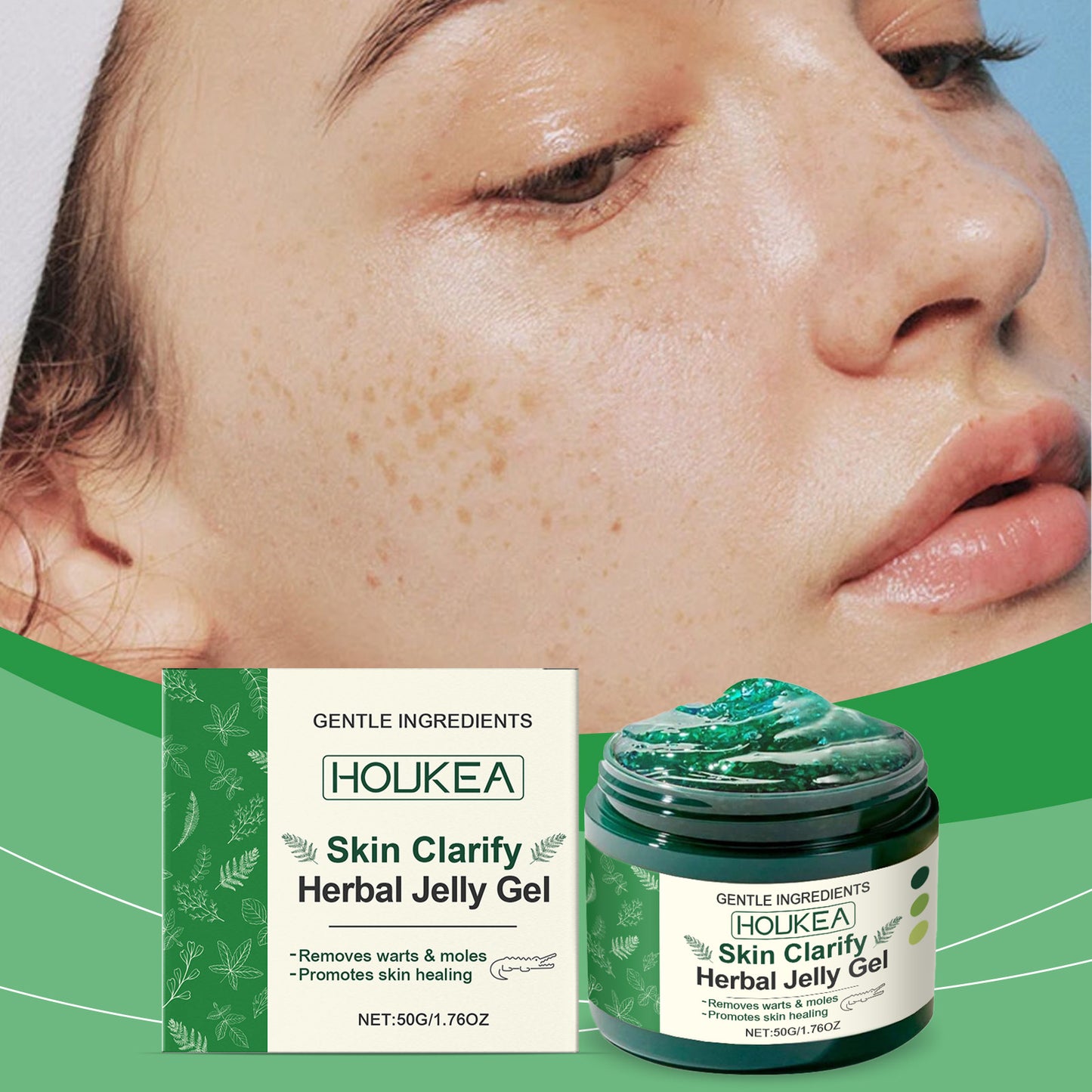 Houkea Skin Care Gel, Gently Cleanses And Improves The Skin On The Face And All Over The Body. It Is A Daily Brightening Gel