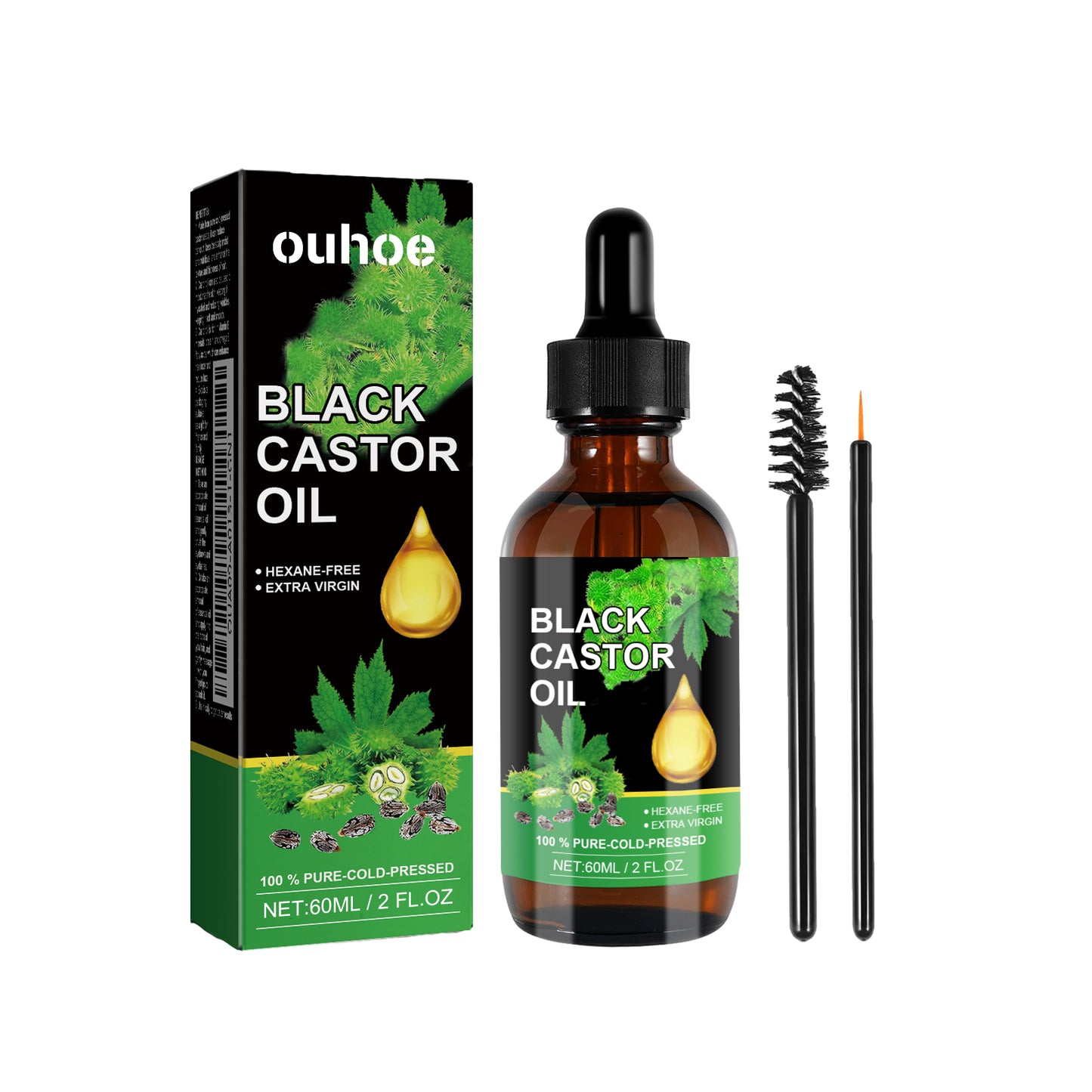 Acondicionador Capilar de Aceite de Ricino OUHOE: Nutre las raíces del cabello, suaviza el cabello y previene la caída.(Brillo Íntimo)