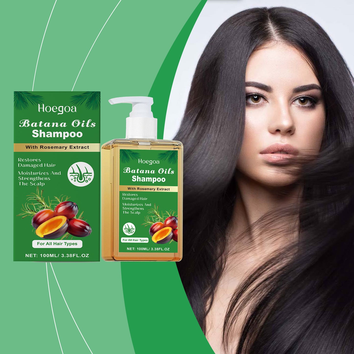 Hoegoa Batana Hair Care Shampoo Cleans Scalp Gently Nourishes And Softens Hair With Rosemary Shampoo