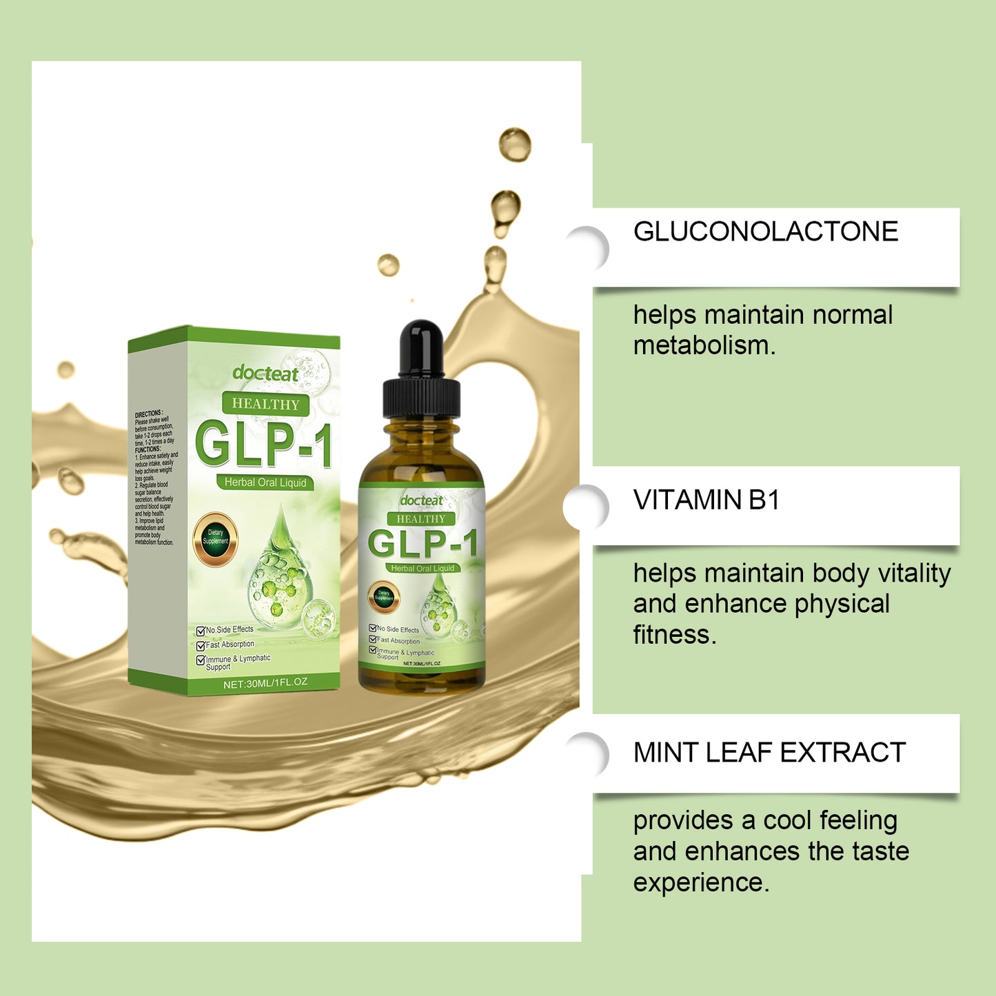 Docteat Herbal Body Care Drops, Manage Body Shape Gently Pamper Your Body With Dietary Supplements