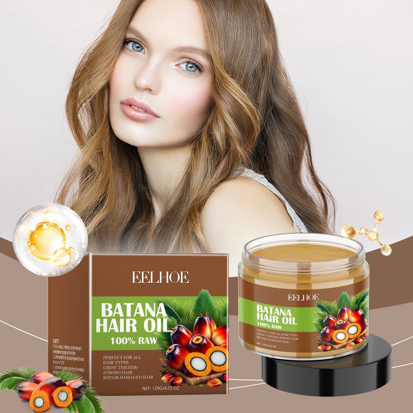 Aceite Capilar Batana EELHOE: Nutre e hidrata el cabello, dejándolo suave y brillante.(Brillo de Deseo)
