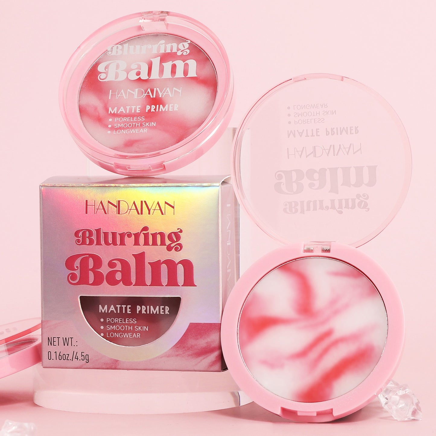 Polvo libre sin talco para retoque de maquillaje, realce del color y control de grasa – Crema de polvo corrector HANDAIYAN, resistente al agua y de larga duración (Toque Prohibido)