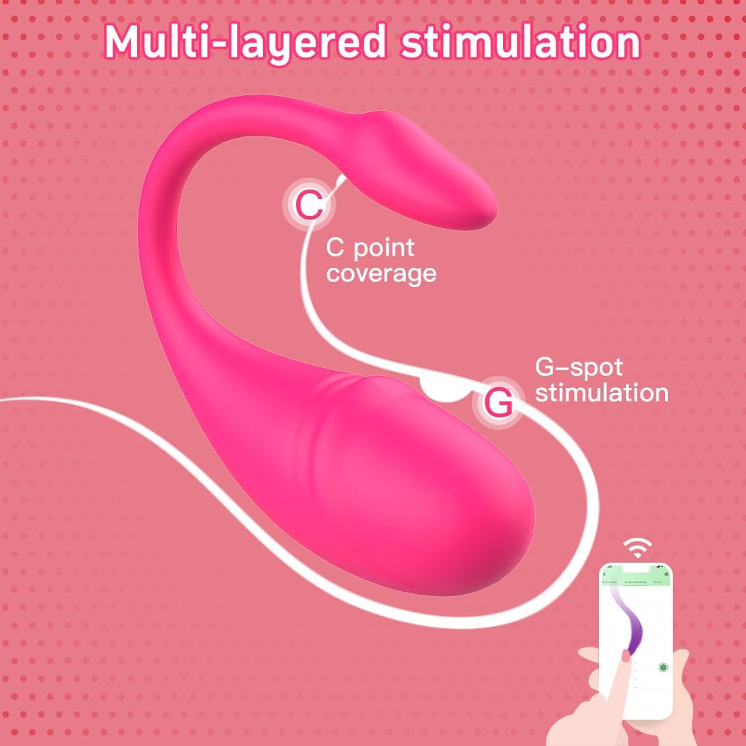 Ciber Orgasmo (Vibrador tipo huevo para Punto G, portátil y usable, con control por aplicación. Estimulador de bragas vibradoras, dildo, juguete sexual con 4 modos, resistente al agua, masajeador prostático y estimulador vaginal para parejas)