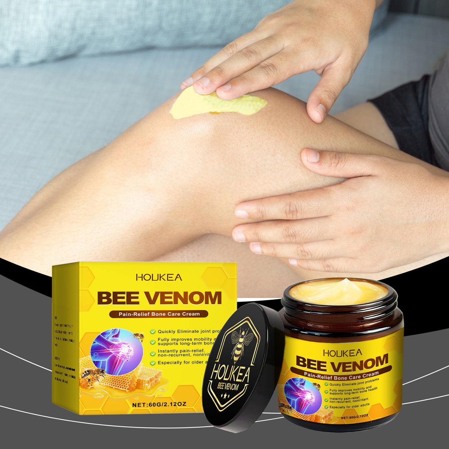 Houkea Massage Soothing Cream, Gently Nourishes The Body Soothes Hands And Feet And Relieves Discomfort With A Massage Treatment Cream