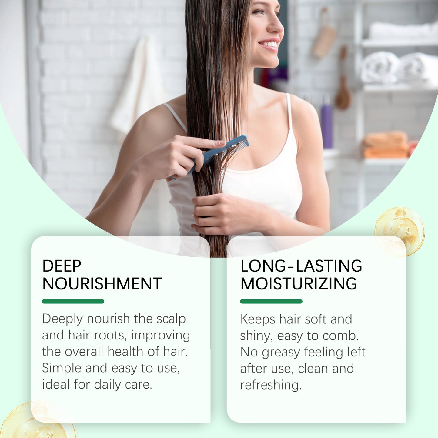 Aceite Esencial Hoegoa para el Cuidado del Cabello: Hidrata y repara el cabello, dejándolo suave, esponjoso y con cuidado del cuero cabelludo.(Placer Sedoso)