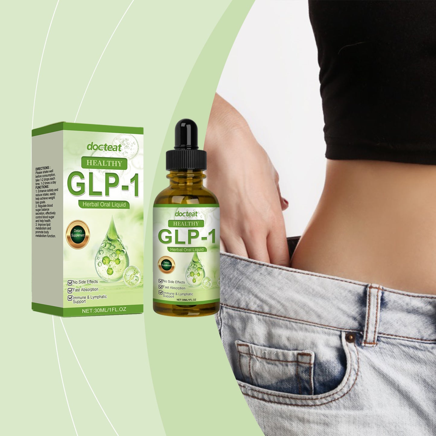 Docteat Herbal Body Care Drops, Manage Body Shape Gently Pamper Your Body With Dietary Supplements