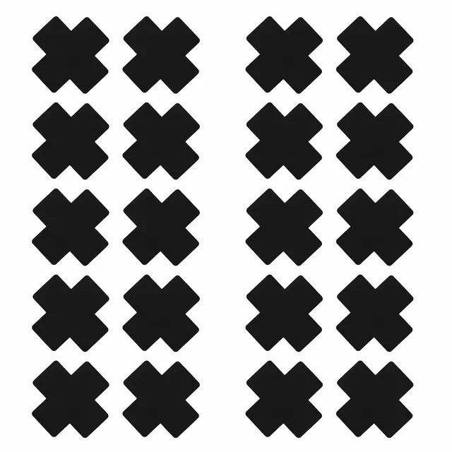 Pasión Cruzada (10 Pares / 20 Piezas de Cobertores de Pezón Desechables en Forma de Cruz/X – Satín Autoadhesivo, Pegatinas Sexys para Pecho)