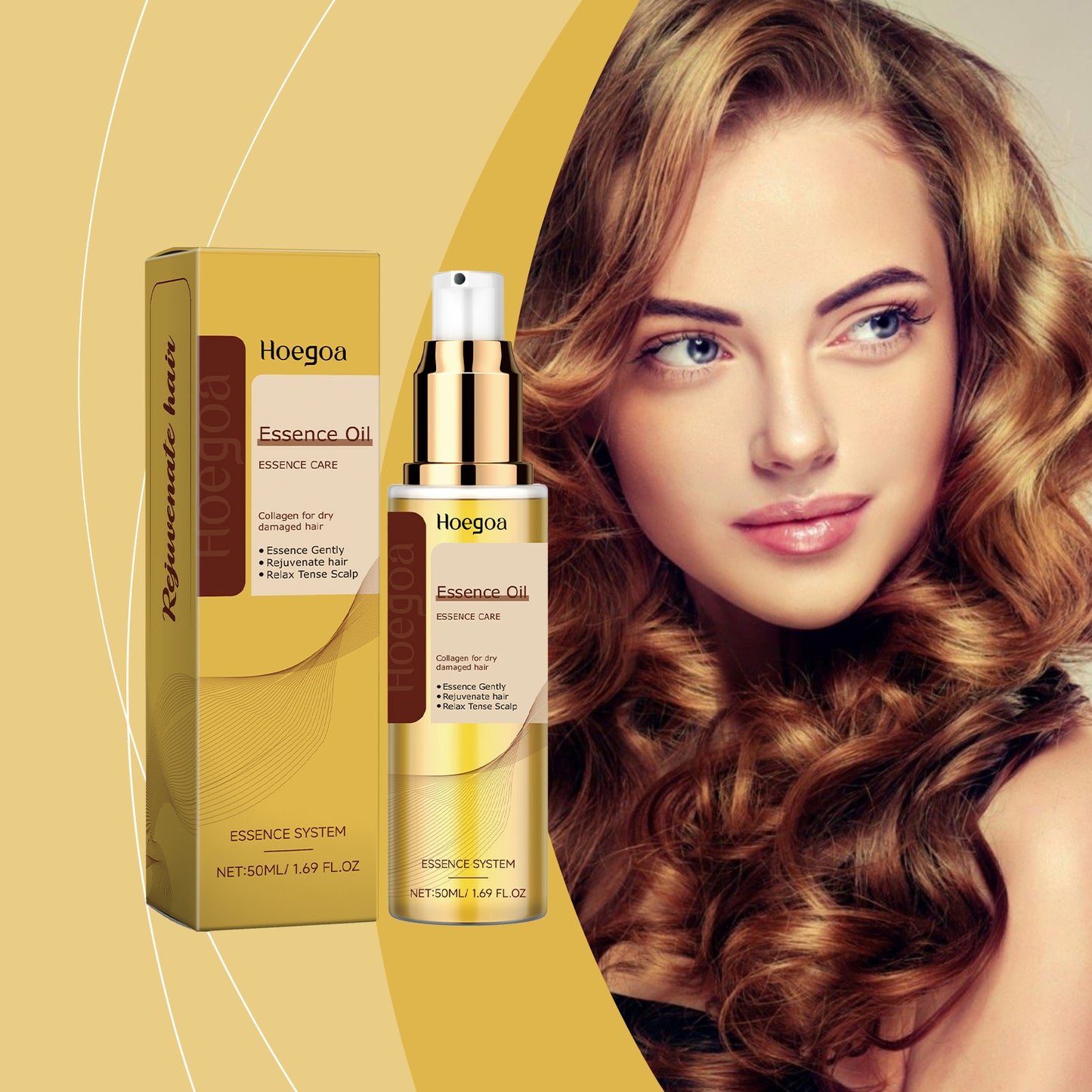 Hoegoa Plant Extract Hair Care Essential Oil Soft Luster, Non-Greasy Gentle Repair Scalp Hair Luster Nourishing Oil