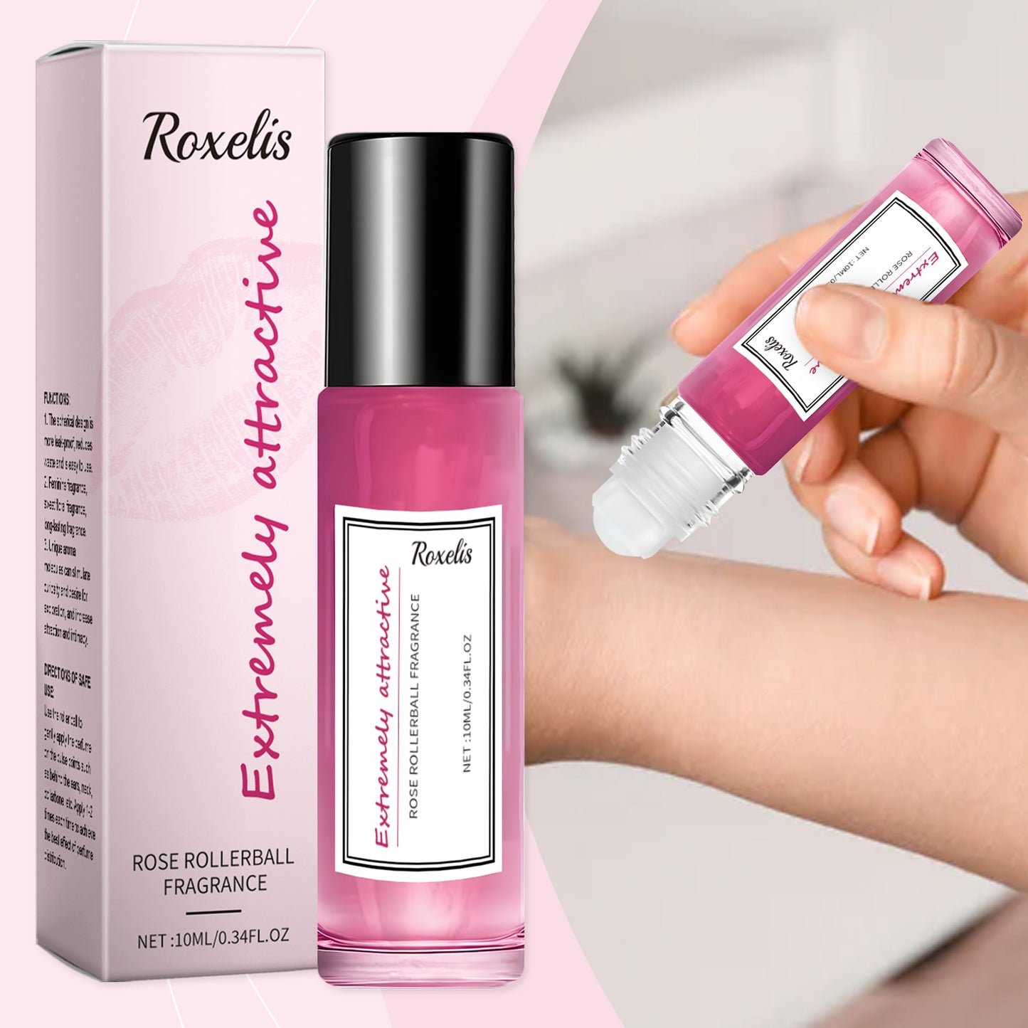 Rose Women's Ball Fragrance, Fresh Light Fragrance Exudes Charm Keep Fragrance Portable Couple Dating Perfume