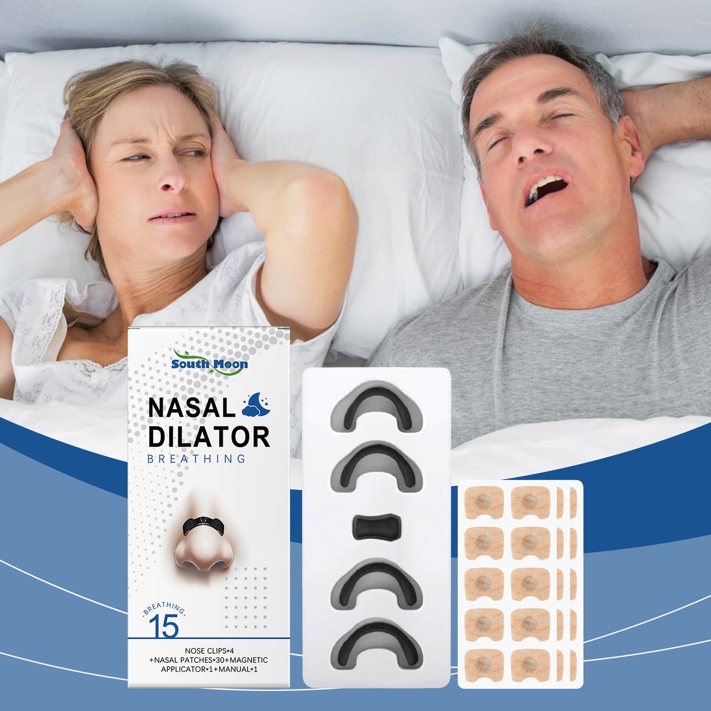 South Moon Anti-Snoring Patch Set Care For Nasal Discomfort Snoring Open Mouth Sleep Care Patch