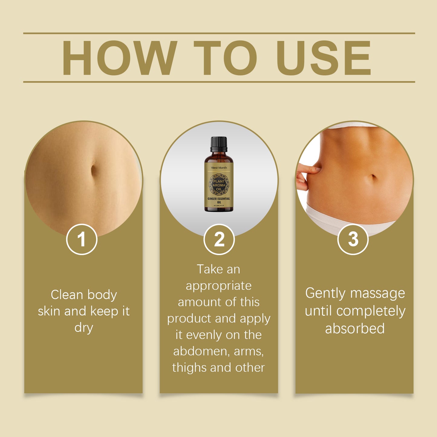 West&Month Skin Firming Body Oil, Herbal Essence Moisturizing And Firming Body Care Oil For Lazy Skin