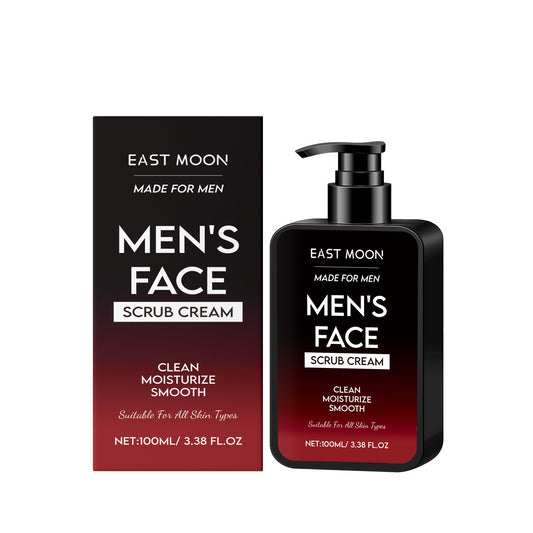 Exfoliante Control de Aceite para Hombres East Moon: Limpia suavemente la piel del rostro con un exfoliante refrescante y humectante que controla el exceso de grasa.(Belleza al tacto)
