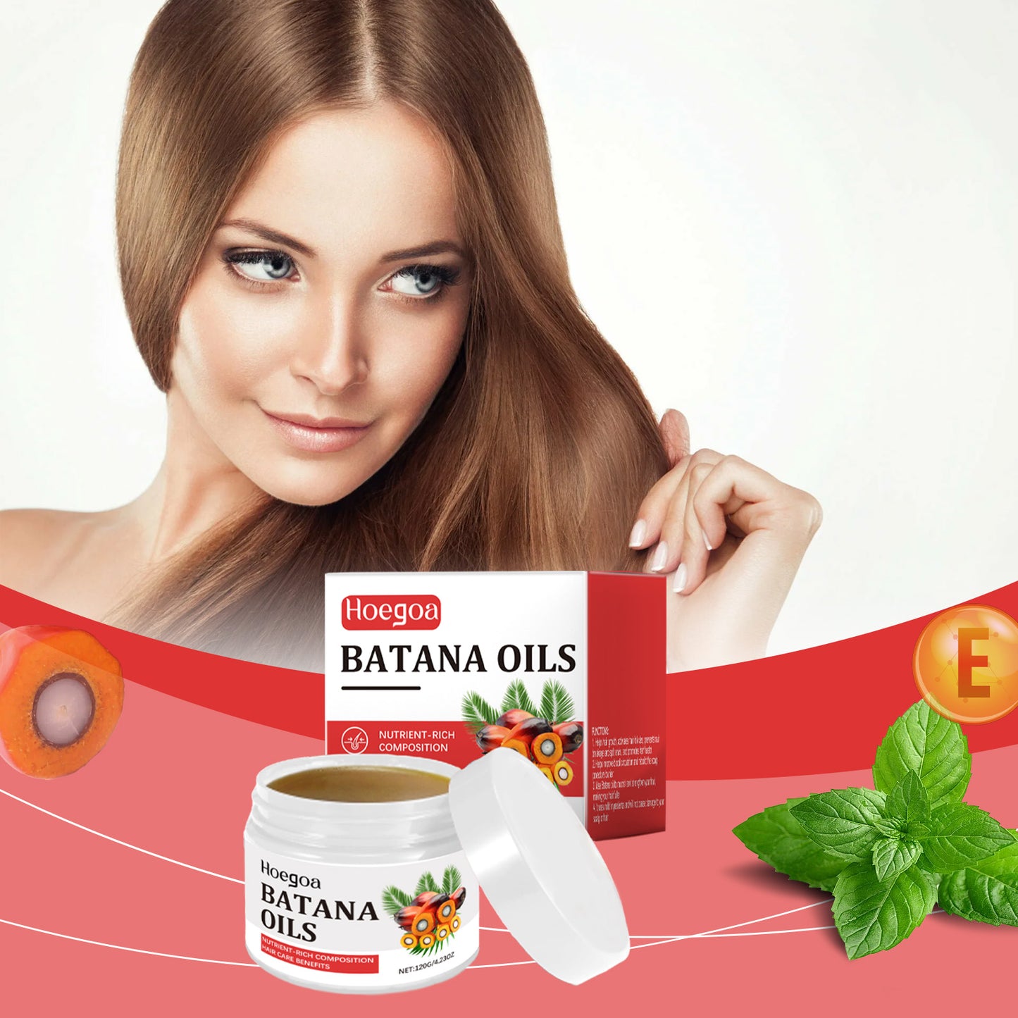Hoegoa Batana Hair Care Oil Gently Nourishes Hair Follicles, Repairs Frizzy, Dry And Smooth Hair