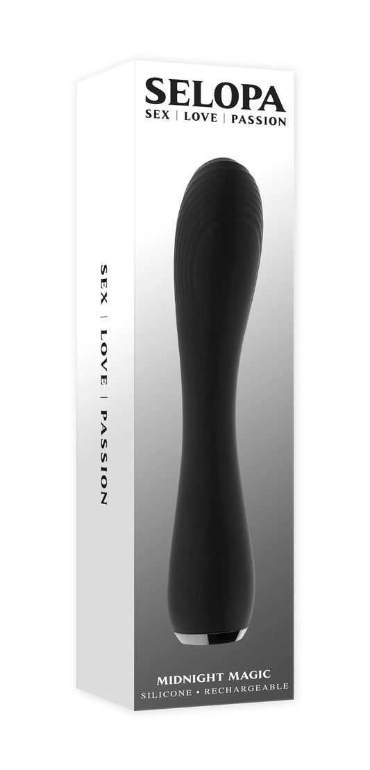 Varita Encantada (Vibrador estilo wand de silicona recargable SELOPA MIDNIGHT MAGIC)