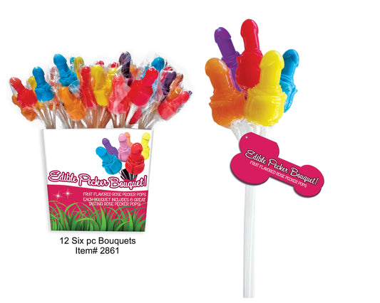 Dame lengua(Ramo de Caramelos Comestibles con Forma de Pene – 72 piezas, exhibidor en cubeta – Hott Products Unlimited)