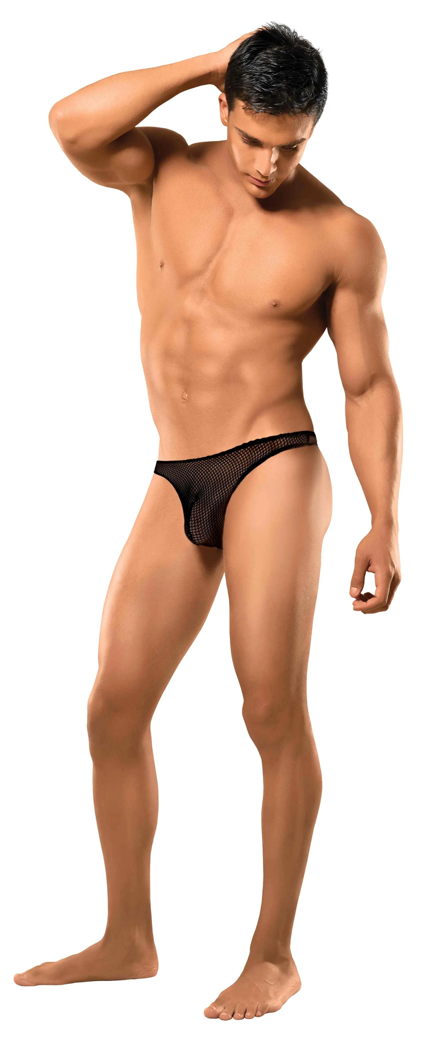 Atrapado en la Red (Tanga de Red Elástica Bong Negro S/M)