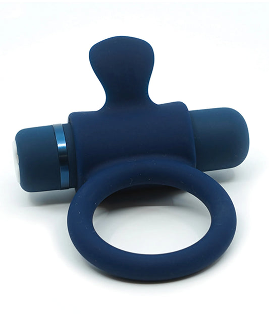 Temblequera Portatil (Sensuelle Anillo Bala de Silicona Azul Marino)