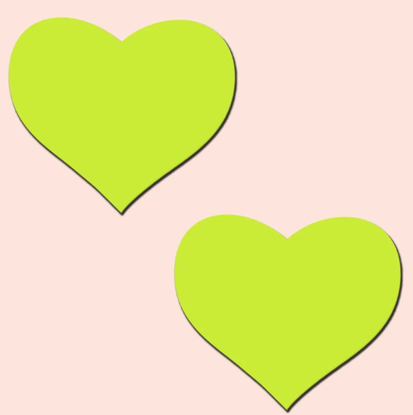 Échame Luz, Corazón (Pasties en Forma de Corazón que Brillan en la Oscuridad – Neón Amarillo)
