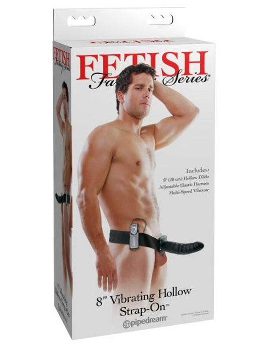 Pan con Ping y se acabó el Pan (Strap-On hueco vibrador de 8 pulgadas – Negro)