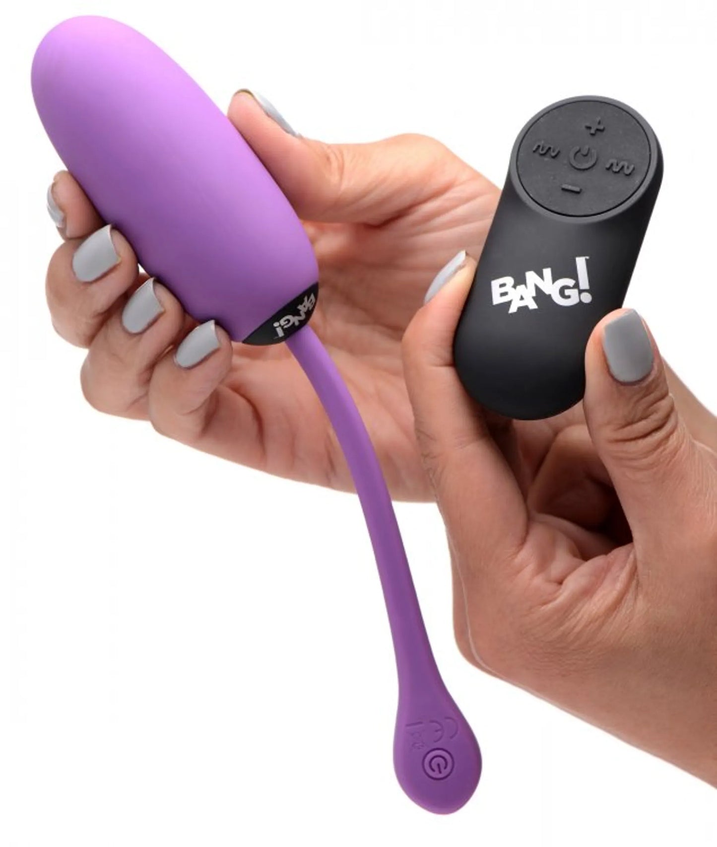 Placer Silencioso (Bang! 28X Huevo Vibrador Aterciopelado y Control Remoto Morado)