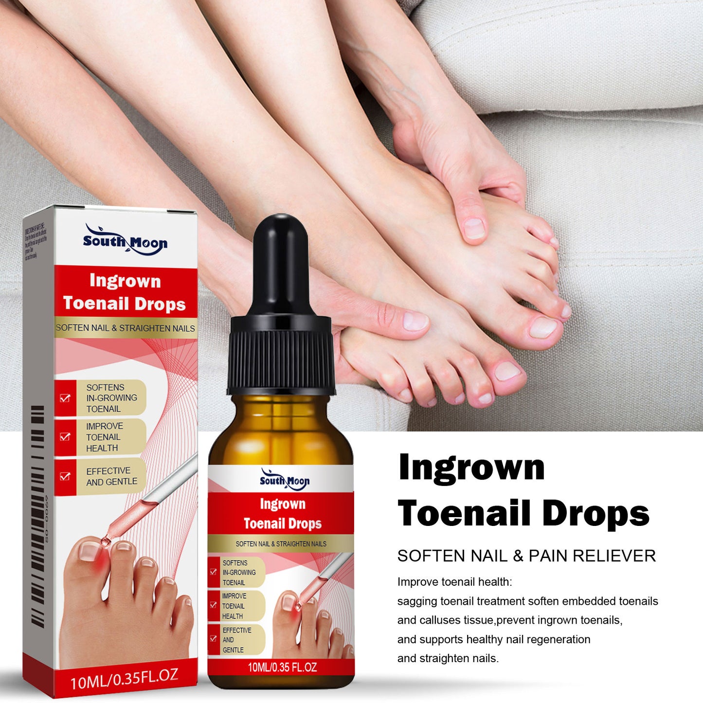 South Moon Toenail Repair Essence (30ml) Moisturizes, Repairs And Cleanses Foot Nails, Brightening Nail Care Essential Oil