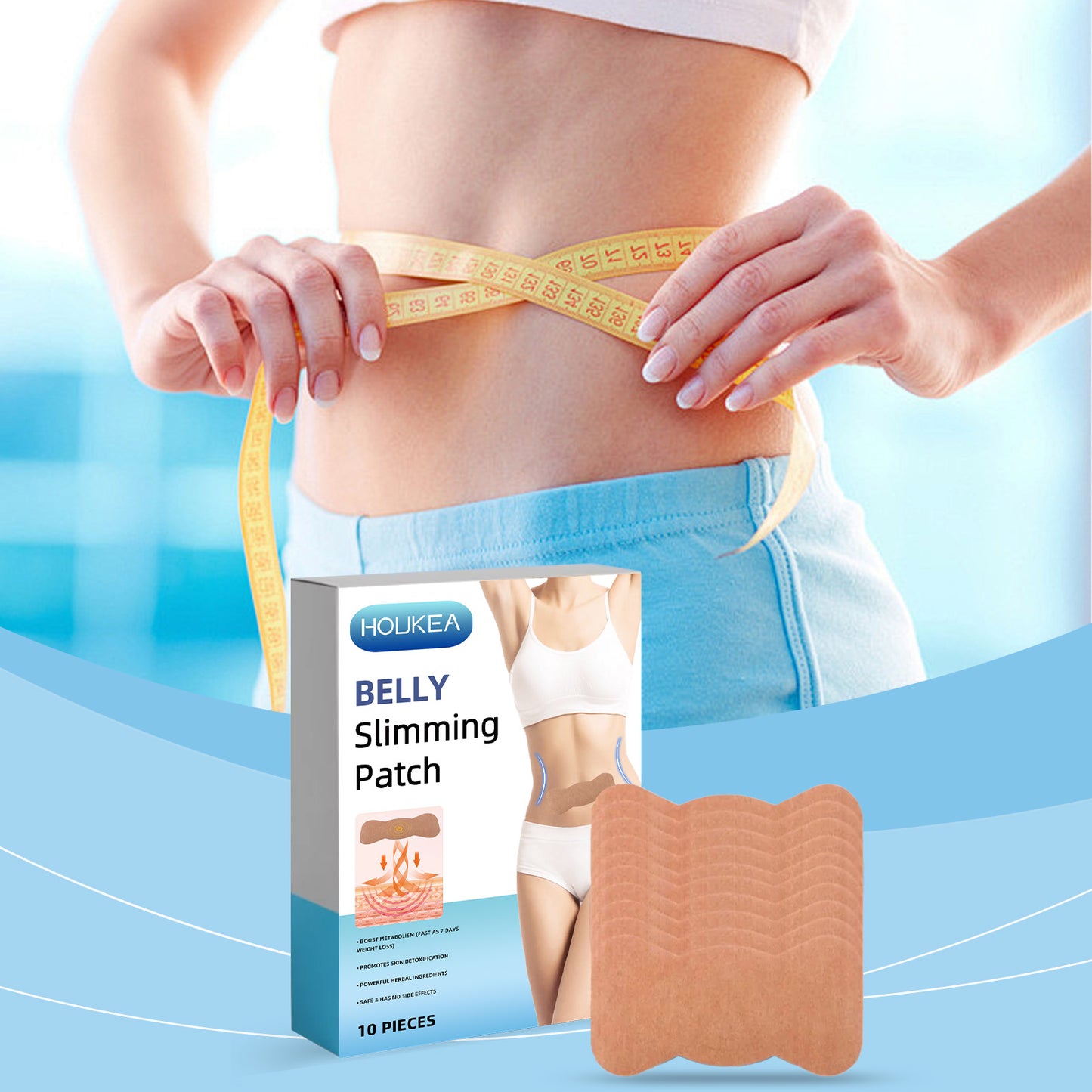 Houkea Belly Firming Patch Mild Formula Light Body Skin Firming Body Care Belly Patch